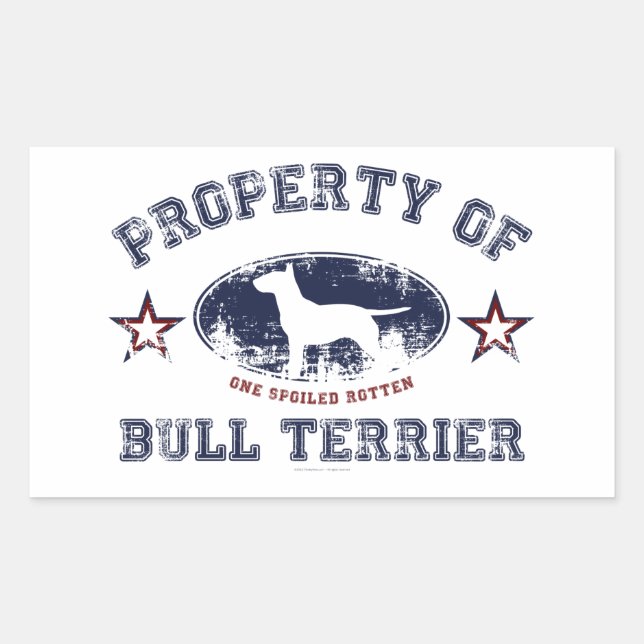 Bull Terrier Rektangulärt Klistermärke (Framsida)