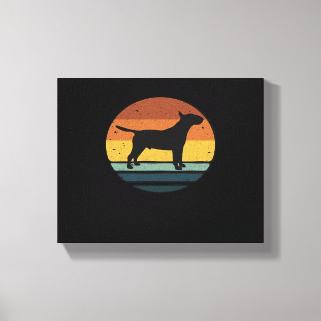 Bull Terrier Retro Vintage Classic T-Shirt Canvastryck (Framsida)