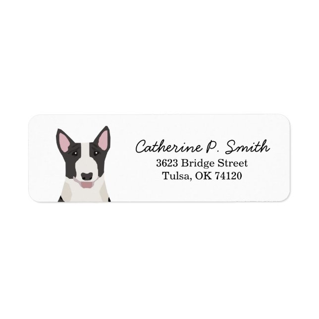 Bull Terrier Returadress Etikett (Framsidan)