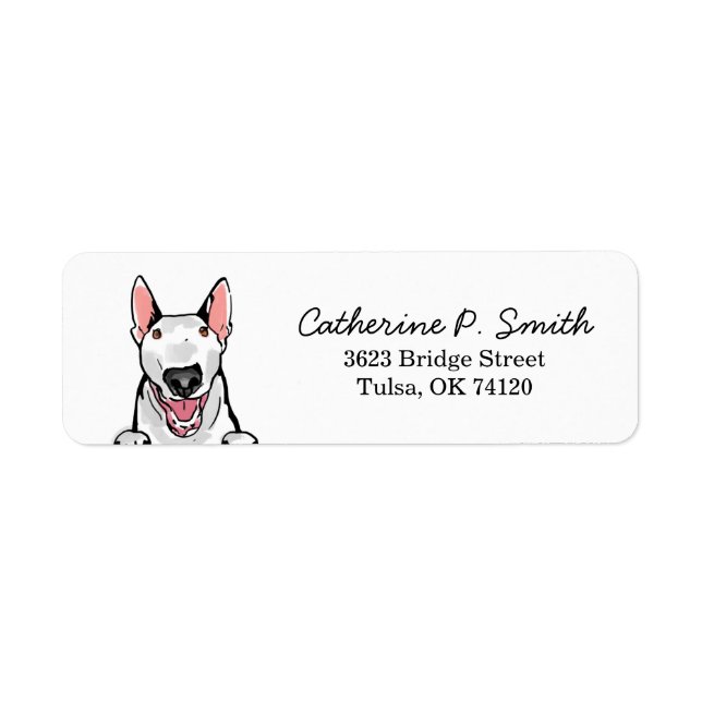 Bull Terrier Returadress Returadress Etikett (Framsidan)