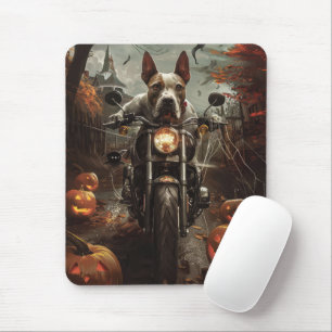 Bull Terrier Riding Motorcycle Halloween Scary Musmatta