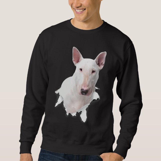 Bull Terrier Rivet Tyg För Hund Hund Mamma Lång Ärmad Tröja (Framsida)