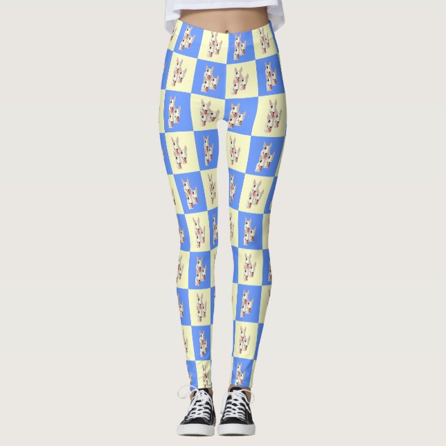 Bull Terrier Rutiga Leggings (Framsida)