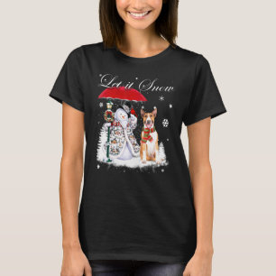 Bull Terrier Santa Hund jul jul Snögubbe Julafton T Shirt