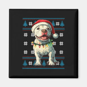 Bull Terrier Santa Julafton Träd Ljus God jul Magnet