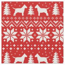 Bull Terrier Silhouettes jul Red and White