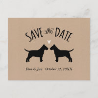 Bull Terrier Silhuetter Bröllop Save the Date
