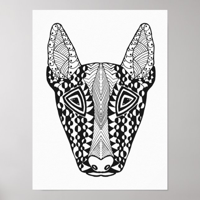Bull Terrier Sketch 2 Poster (Framsidan)