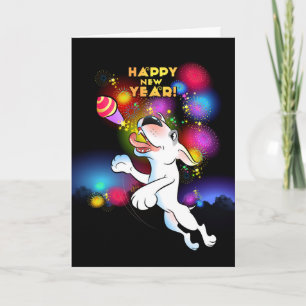 Bull Terrier Tecknad Card "Gott nytt år" Helgkort