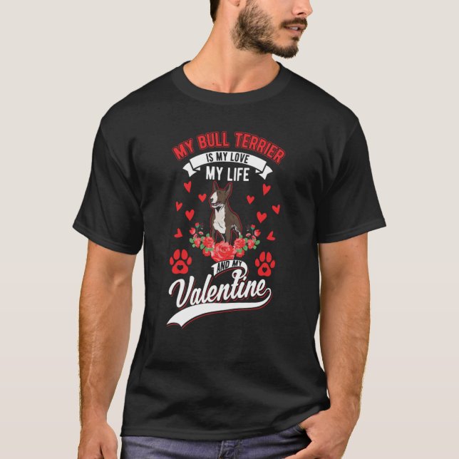 Bull terrier Valentine's Day Mini Bull Bull Terrie T Shirt (Framsida)