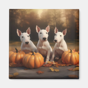Bull Terrier Valp Höstglädje Pumpa Magnet