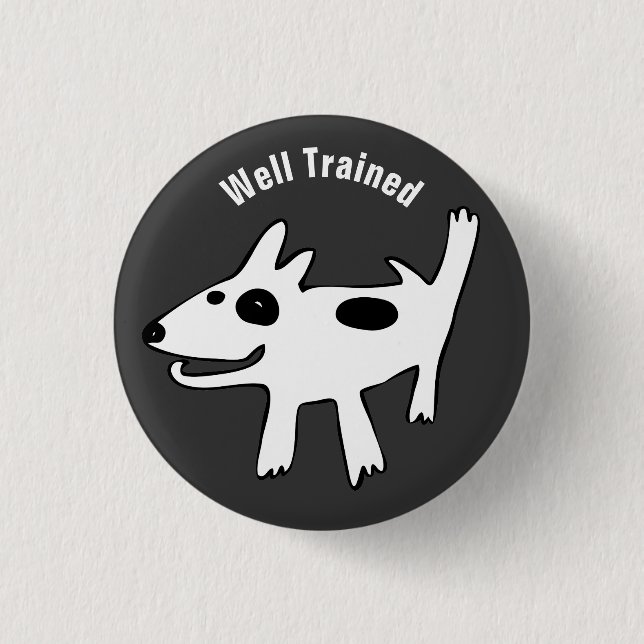 Bull Terrier well Traated Knapp (Framsida)