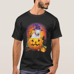 Bull Terrier Witch Pumpkin Halloween Hund älskare T Shirt
