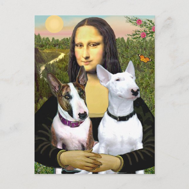Bull Terriers (2) - Mona Lisa Vykort (Framsida)