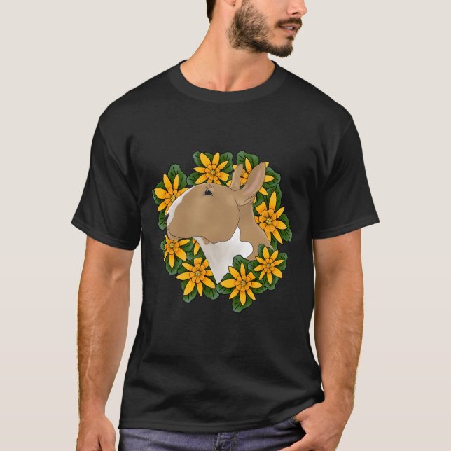 Bull Terriers är ömtåliga blommor T Shirt (Framsida)