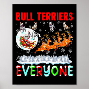 Bull Terriers for All Julafton Owner Santa Sleigh Poster
