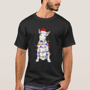 Bull Terriers Hund under jul Hat Ljus T Shirt