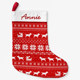 Bull Terriers Hundar Sleigh Ride Helgdag Liten Julstrumpa