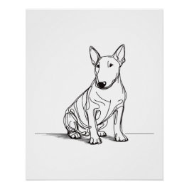 Bull Terriers Lineart poster Perfect Poster
