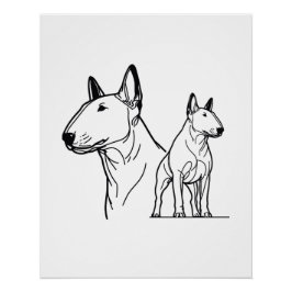 Bull Terriers Lineart poster Perfect Poster