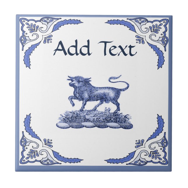 Bull Tile, Dutch look, Personalize Kakelplatta (Framsidan)