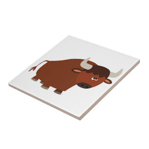 Bull Tile för Cute Shy Tecknad Kakelplatta
