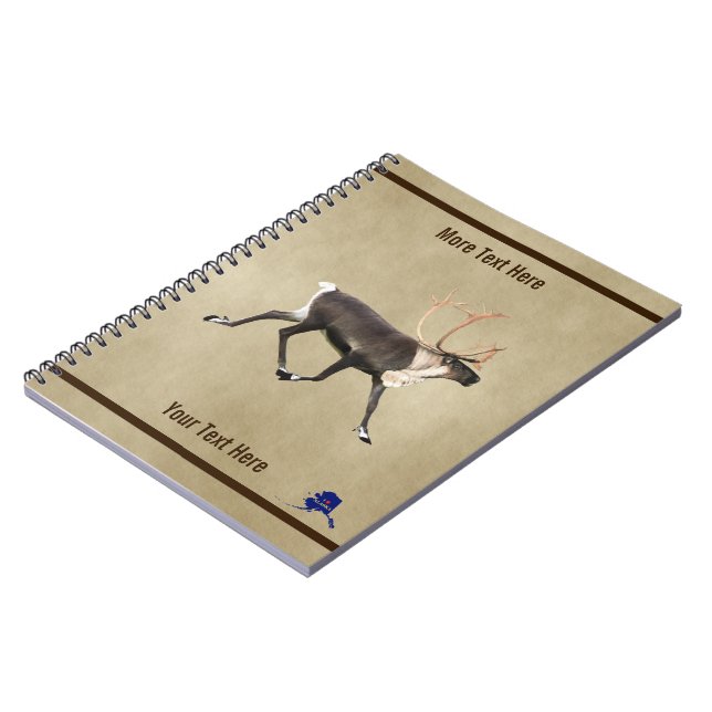 Bull Västindiou (Reindeer) på Parchment Anteckningsbok (Vänstra Sidan)