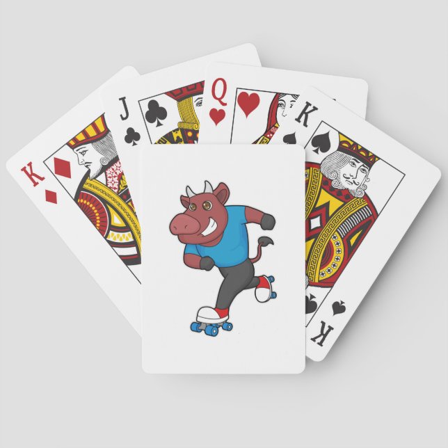 Bull vid Inline-skridskor med rullskridskor Casinokort (Baksidan)