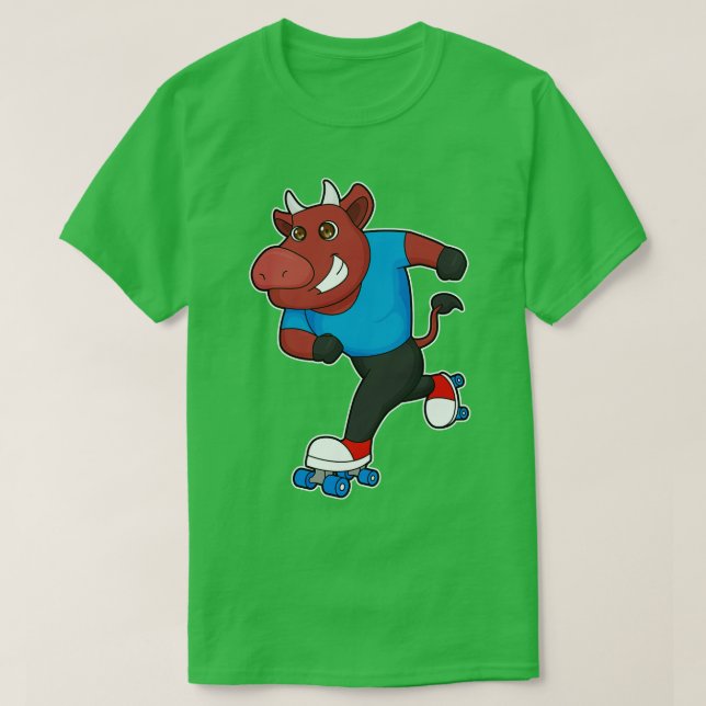 Bull vid Inline-skridskor med rullskridskor T Shirt (Design framsida)