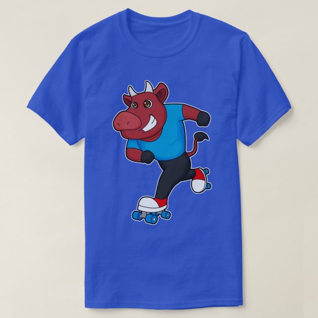 Bull vid Inline-skridskor med rullskridskor T Shirt (Design framsida)