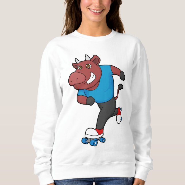 Bull vid Inline-skridskor med rullskridskor T Shirt (Framsida)