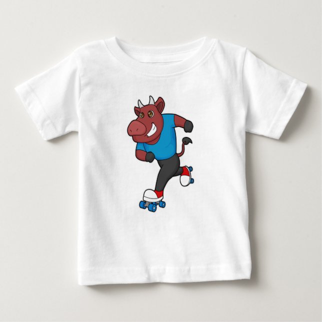 Bull vid Inline-skridskor med rullskridskor T Shirt (Framsida)