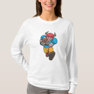 Bull vid sport med Football & Helmet T Shirt