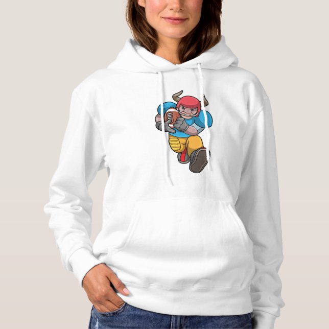 Bull vid sport med Football & Helmet T Shirt (Framsida)