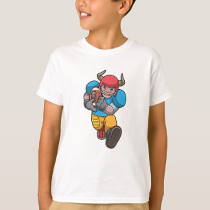 Bull vid sport med Football & Helmet T Shirt