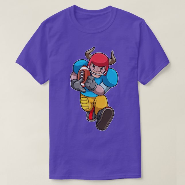 Bull vid sport med Helmet T Shirt (Design framsida)