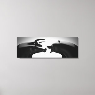 Bull vs. Bear Black and White Canvastryck