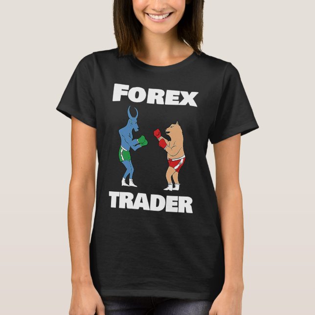Bull vs Bear Forex Trader Illustration Fox T Shirt (Framsida)