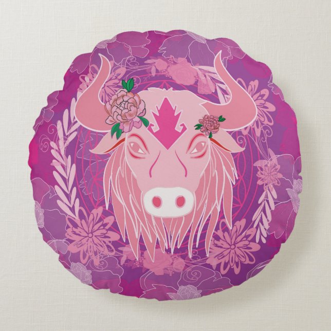 Bullblomman i livet rund kudde (Framsidan)