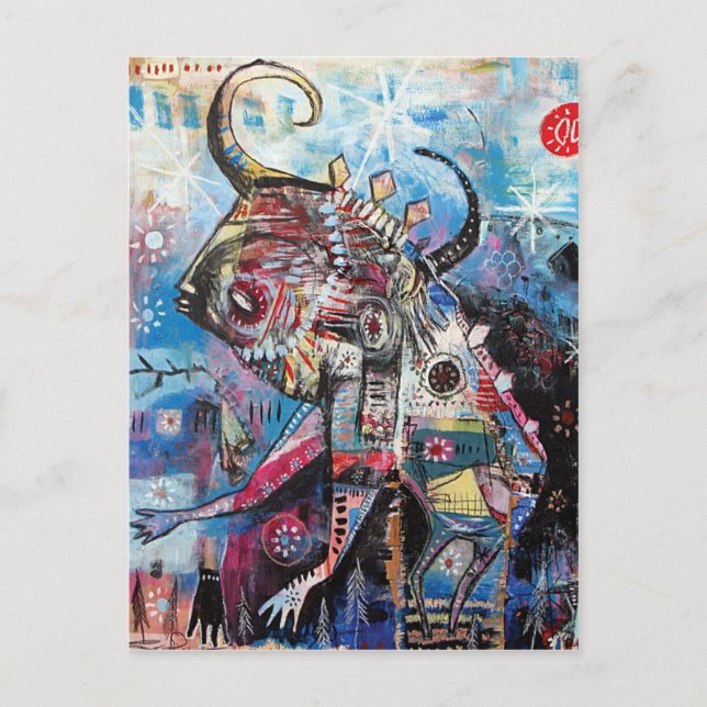 bullboy blir en lejon vykort (Framsida)