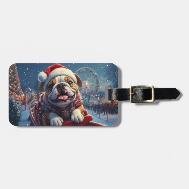 Bulldog Achterbahn jul Bagagebricka (Horisontell Framsida)