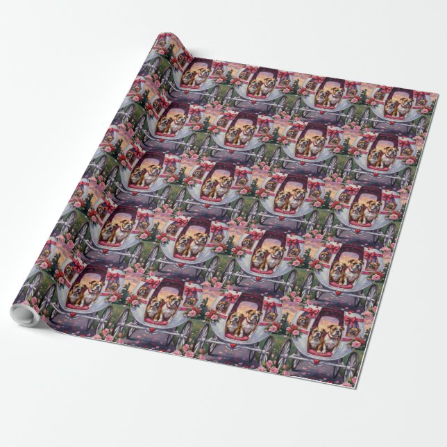 Bulldog Alla hjärtans dag Presentpapper (Utrullad)