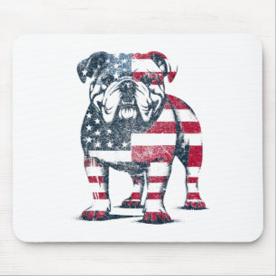 Bulldog Älskare American Flagga Patriotic United S Musmatta