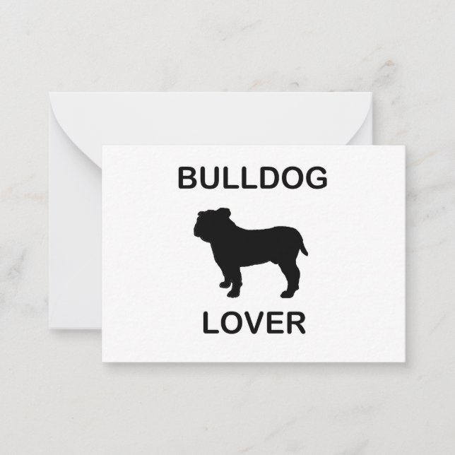 bulldog älskare anteckningskort (Framsida)