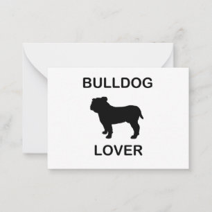 bulldog älskare anteckningskort
