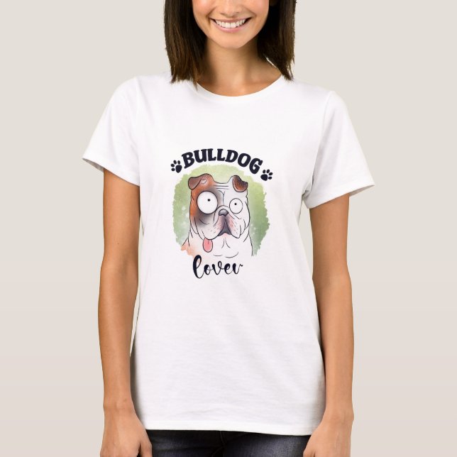 Bulldog Älskare T Shirt (Framsida)