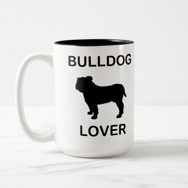 bulldog älskare Två-Tonad mugg (Vänster)