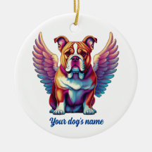 Bulldog Angel Hund Memorial Ornament