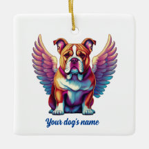 Bulldog Angel Hund Memorial Ornament