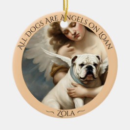 Bulldog Angel Personlig Memorial Ceramic Julgransprydnad Keramik